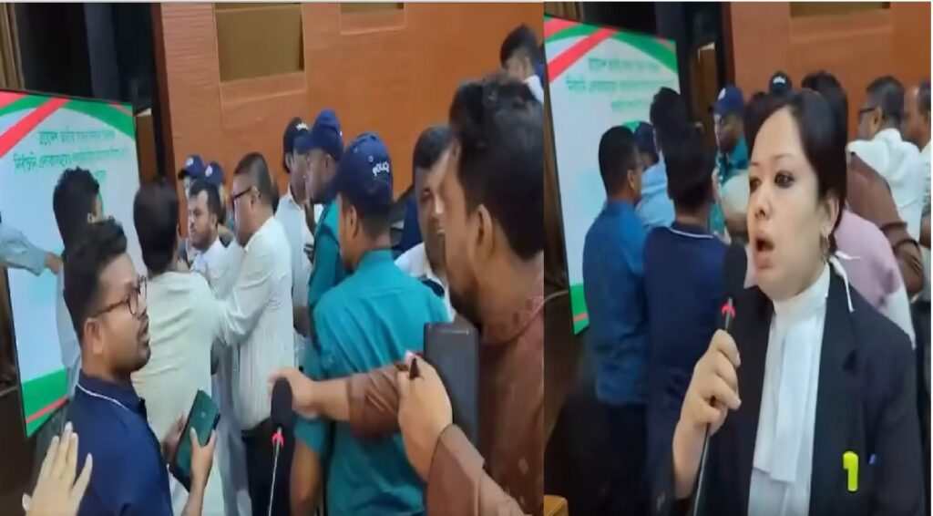 ইসিতে রুমিন ফারহানা গ্রুপের সঙ্গে এনসিপি নেতার হাতাহাতি