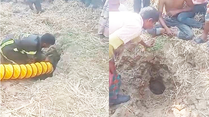 ৩০ ফুট গভীর নলকূপে পড়ে ২ বছরের শিশু, জীবিত উদ্ধারের চেষ্টা