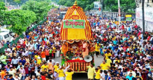 উল্টো রথযাত্রার মধ্য দিয়ে শেষ হলো শ্রীশ্রী জগন্নাথ দেবের রথ উৎসব